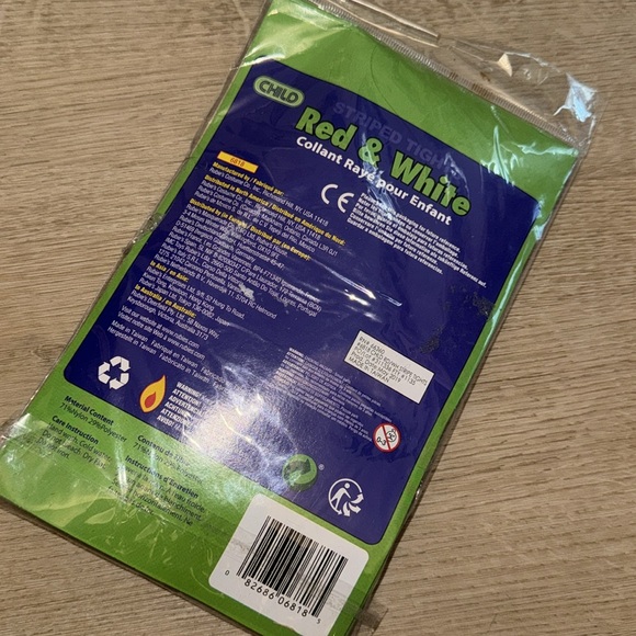 Red & White Striped Tights - Picture 3 of 3